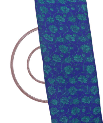 Royal Blue Colour Floral Print Chiffon Fabric
